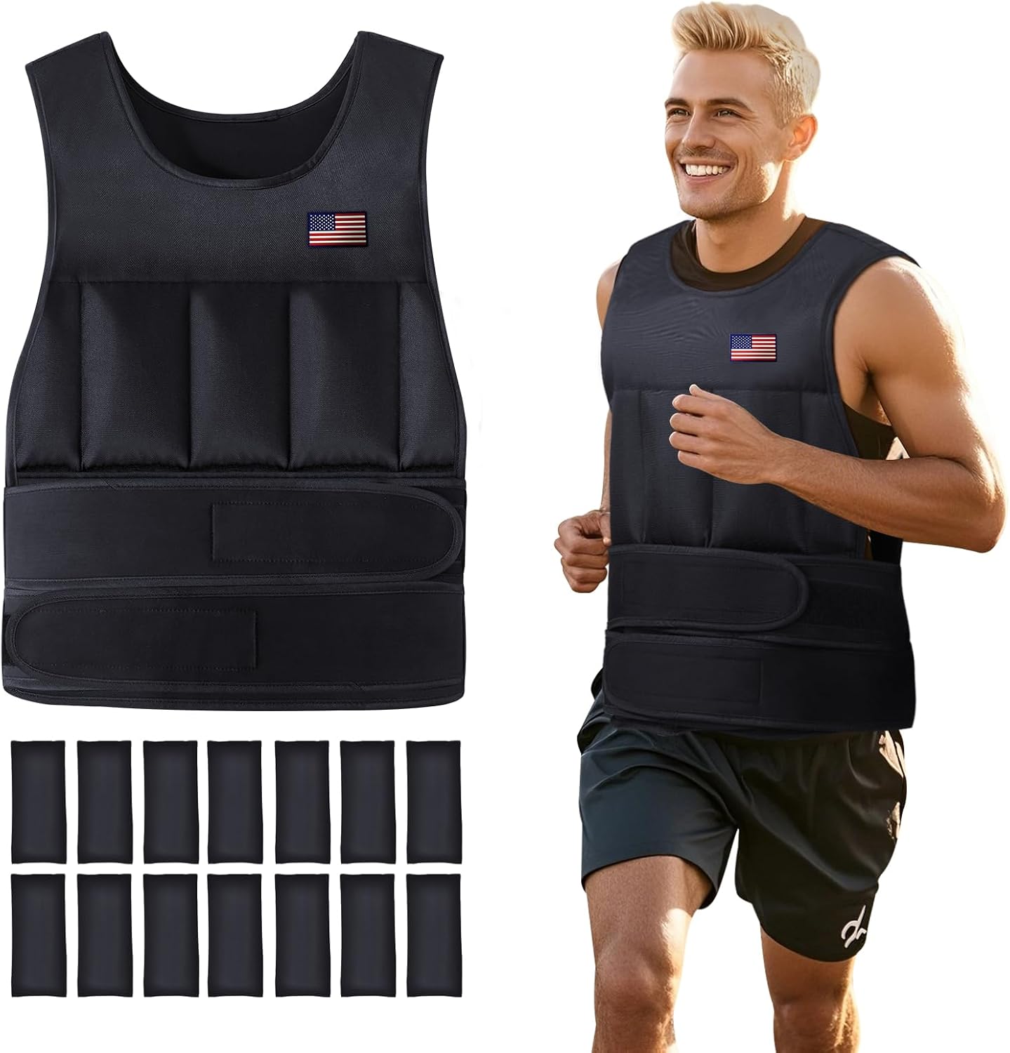 Adjustable Weighted Vest for Men Women,2-20 Lbs Adjustable Weighted Vest with Straps Womens Crossfit Running Weight Vest for Walking Strength Training Fitness