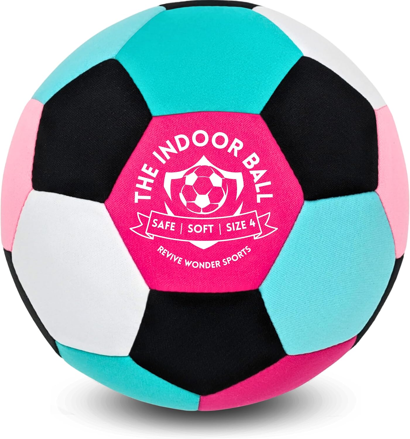 The Indoor Ball | Soft & Safe Indoor Soccer Ball, Size 4 | Essential Soft Ball for Silent Dribble, Juggling, Training | Fun Silent Soccer for Girls Boys and Young at Heart