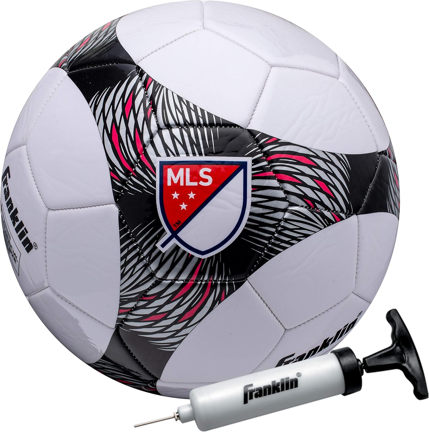 Franklin Sports MLS Pro Vent Soccer Ball – Soft Cover – Official Size and Weight Soccer Ball – Air Pump Included