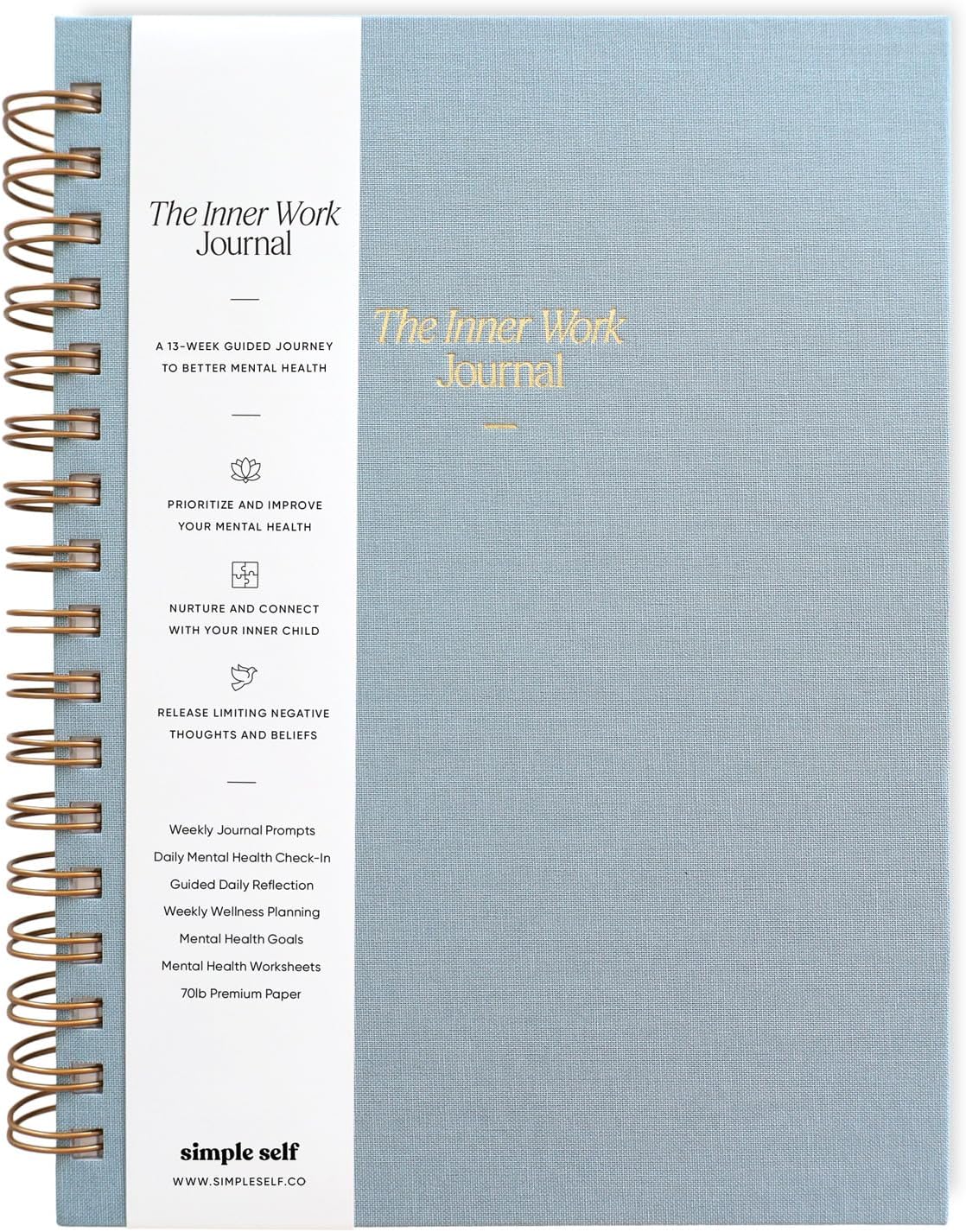 The Inner Work Journal: Mental Health Journal for Men & Women With Prompts – Guided CBT Journal for Anxiety, Depression, Mindfulness, Reflection, and Stress Relief (Moon)