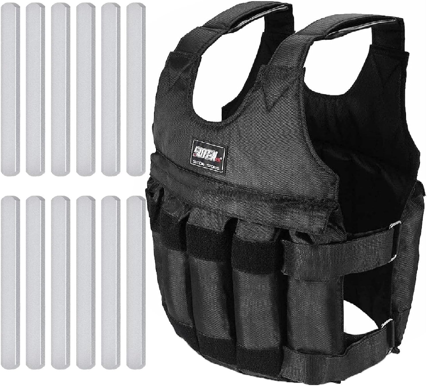 Adjustable weighted vest with weights included Strength training vests for men women workout Body weight jacket for exercise running with belt and shoulder pads