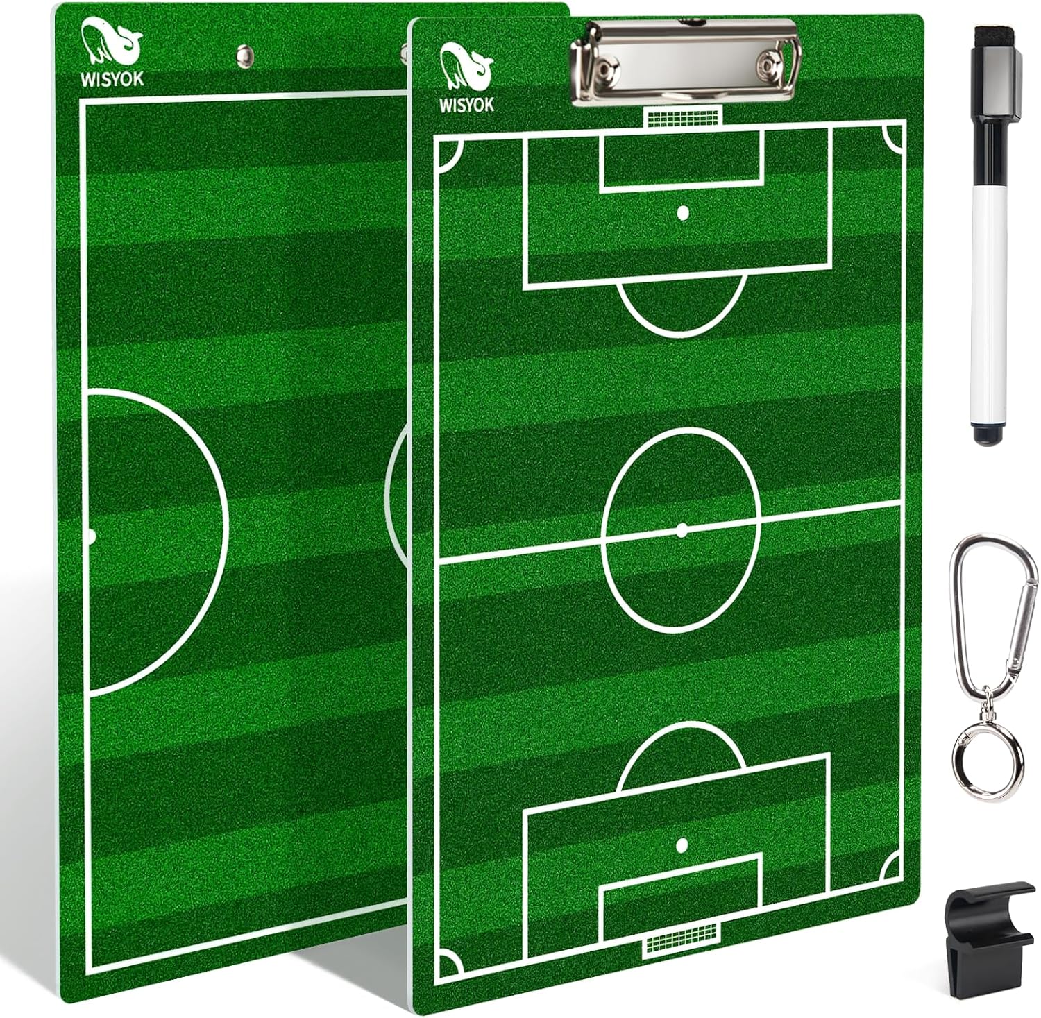 WISYOK Double-Sided Soccer Coaching Clipboard, Premium Dry Erase Tactical Board for Coaches, Ideal Coach Gift