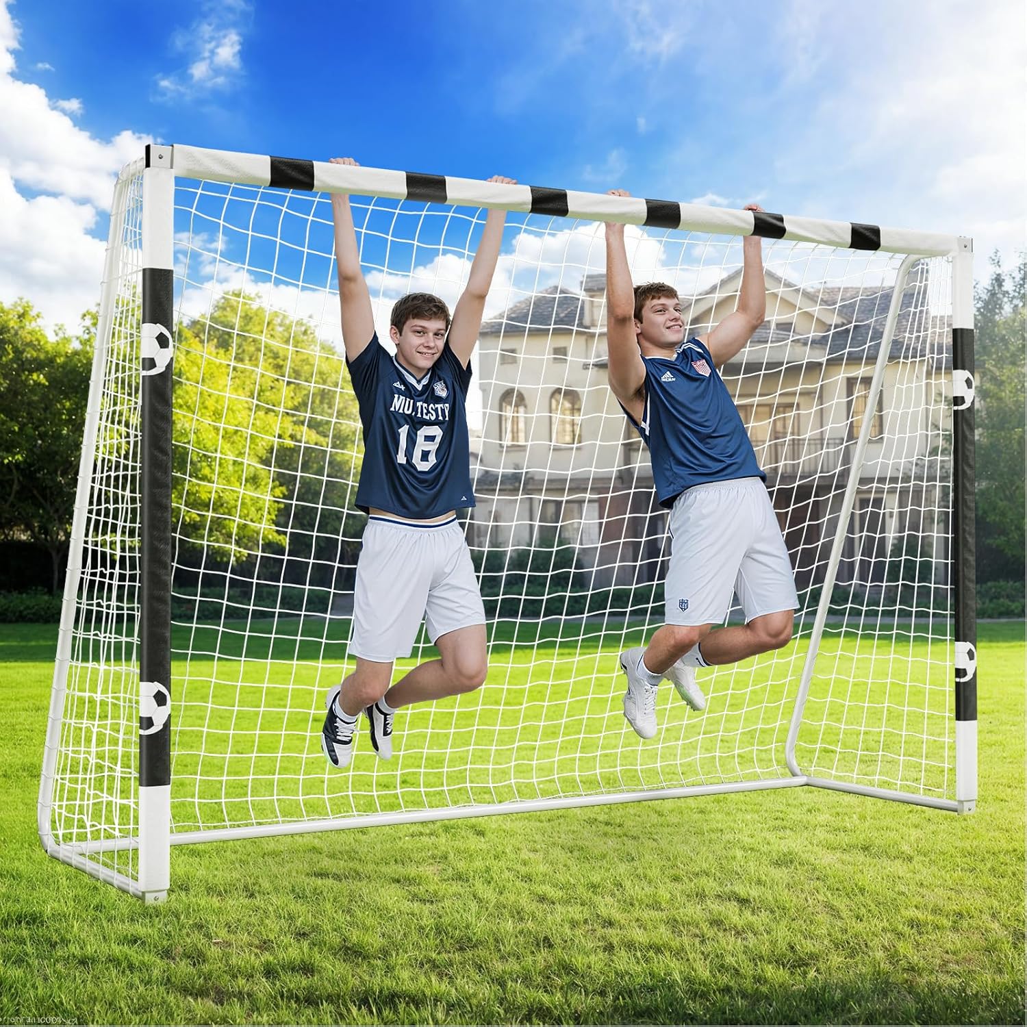 Soccer Goal for Backyard 10 x 6.5FT Metal Soccer Goal with Weatherproof Soccer Net, Durable Frame for Outdoor Training and Games