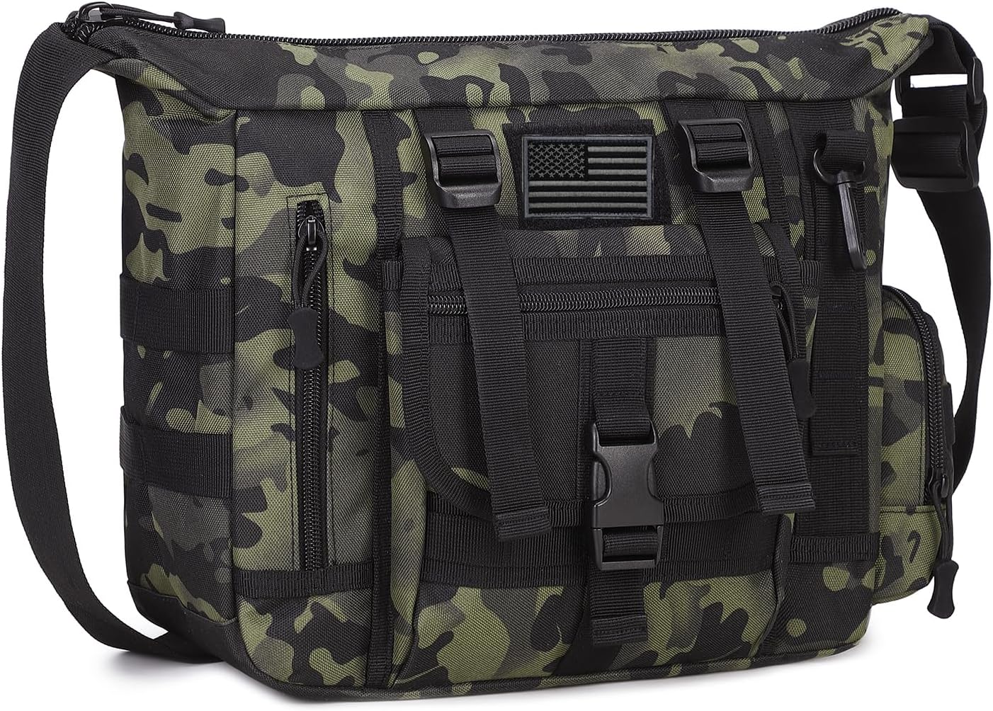 ArcEnCiel Tactical Messenger Bag Men MOLLE Sling Shoulder Pack with Patch