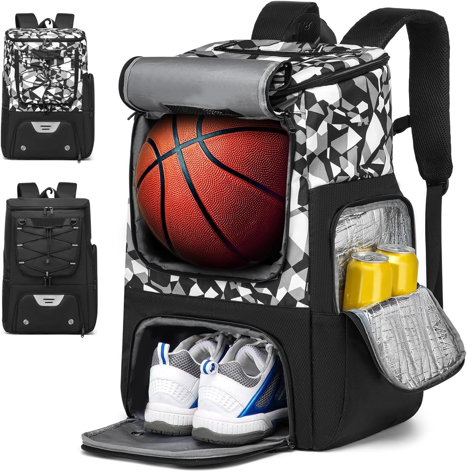 Basketball Backpack, Basketball Bag with Separate Ball Holder & Shoes Compartment Water Resistant Sports Bag