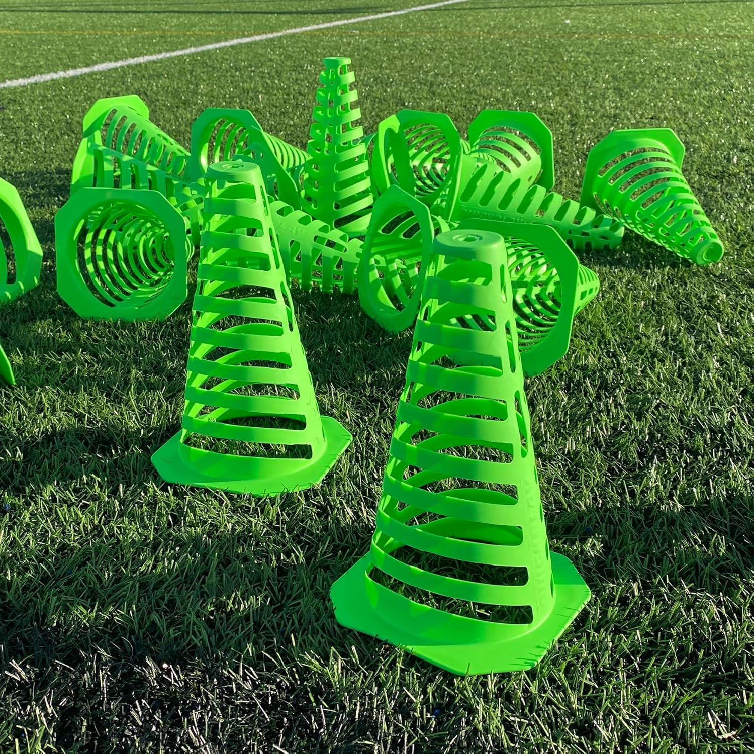 QUICKPLAY Collapsible 9′ Training Sports Cones | Slotted Soccer Cones