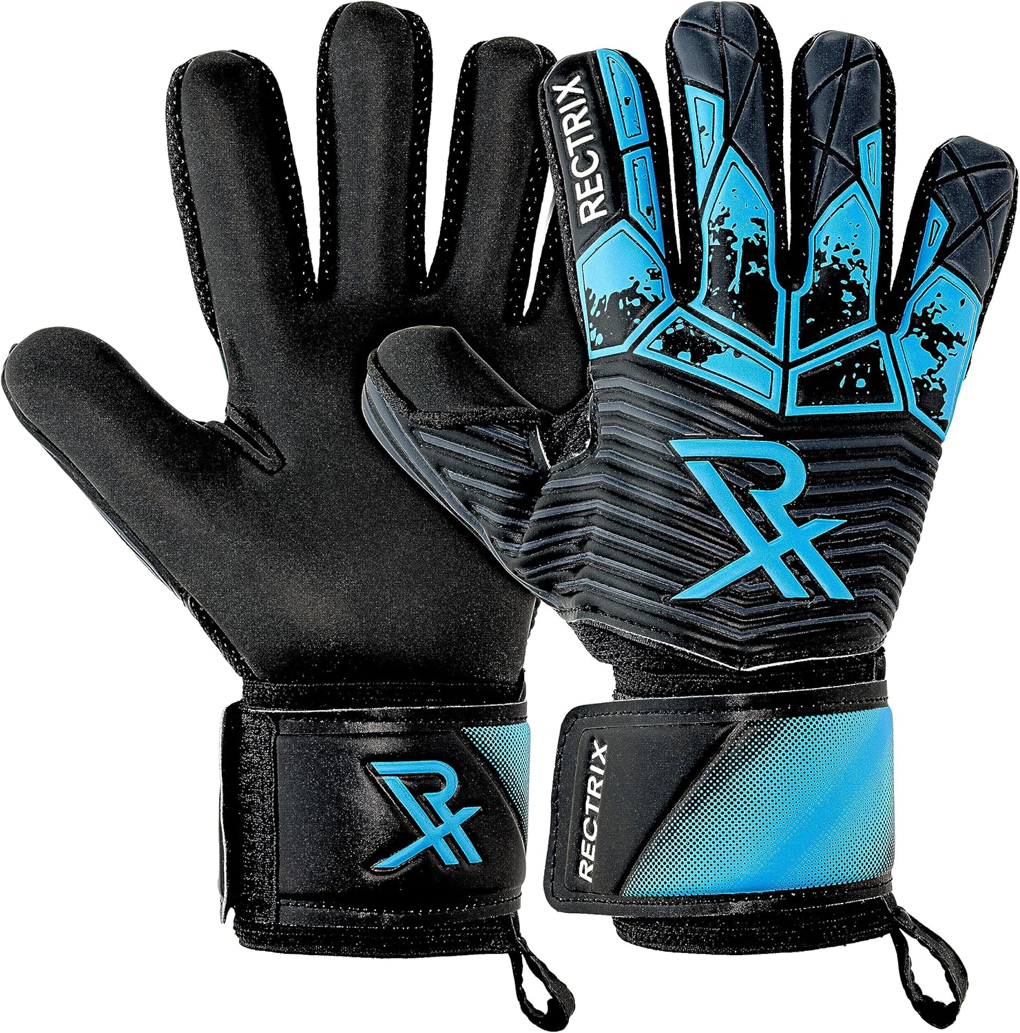 Rectrix Bold Goalkeeper Gloves – Fingersave Protection with German Latex and Negative Cut – Youth & Adult Sizes – Soccer Gloves for Men, Women & Kids